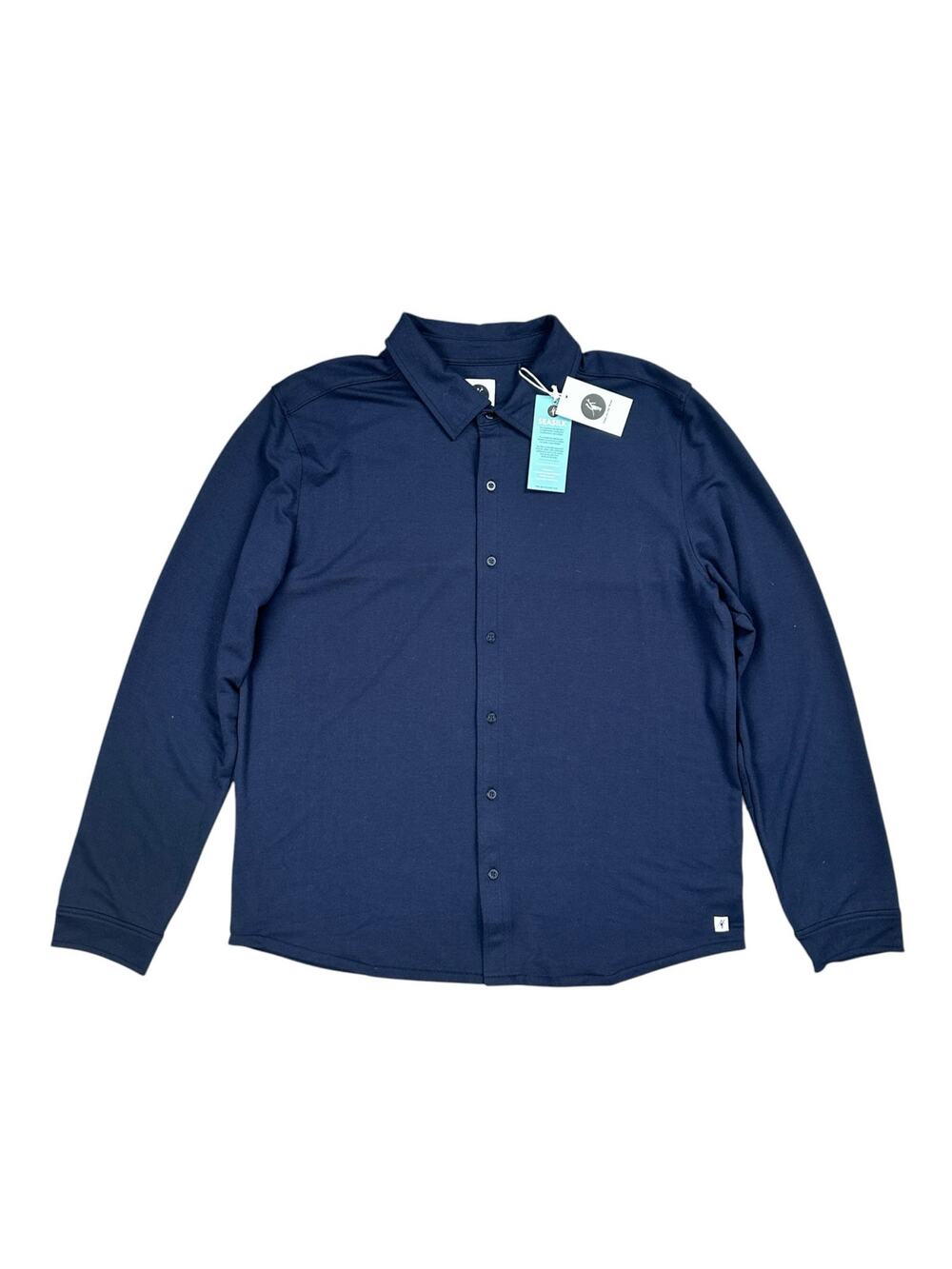 Toes on the Nose Sea Silk Port Long Sleeve Button Down Shirt Navy NWT — Size XL